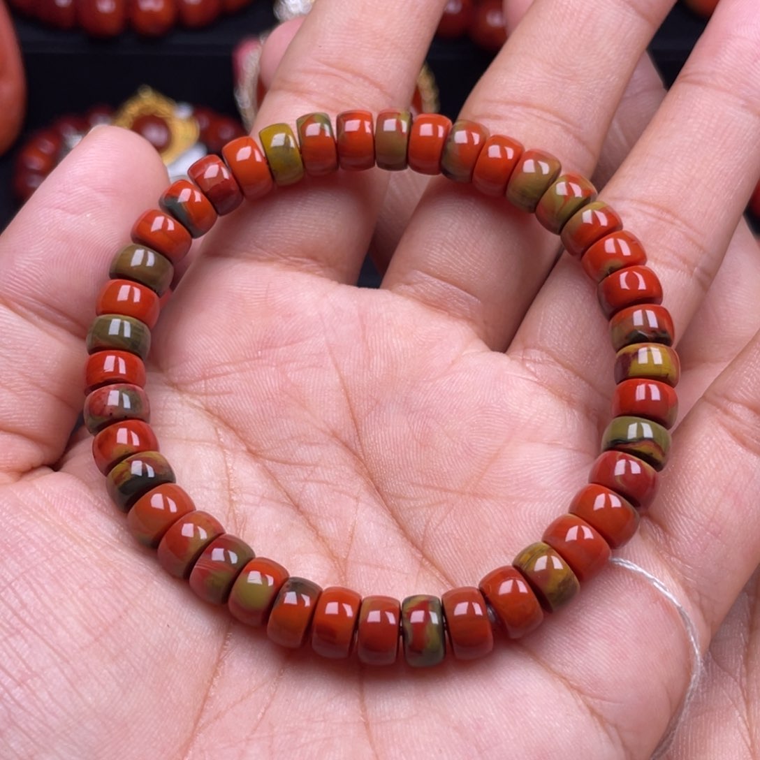 南红玛瑙珠宝奇石未镶嵌单圈7mm