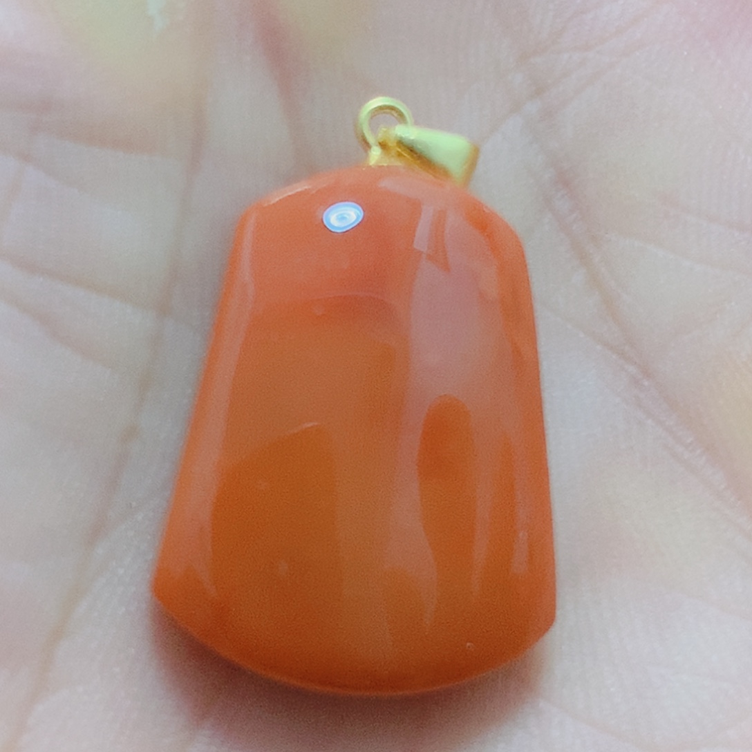 南红玛瑙银S925镶嵌吊坠(不含链)