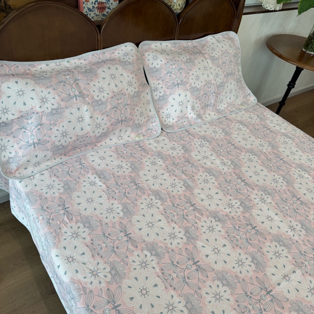 《向阳花开粉色》纯棉三件套220x240枕巾52x76（一对装）