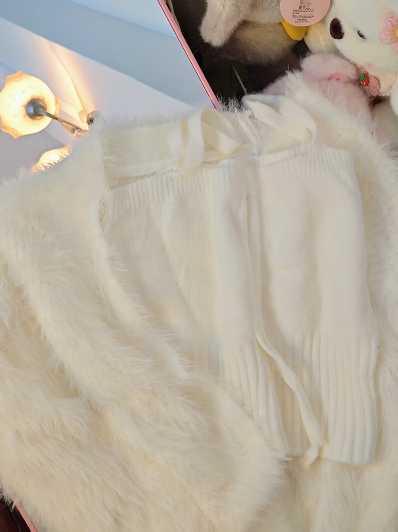 性感风吊带宽松白色蕾丝夏季纯欲风休闲修身型毛衣