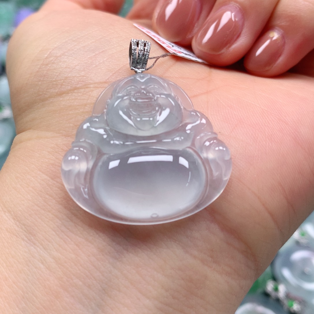 翡翠颈饰18K金镶嵌天然翡翠