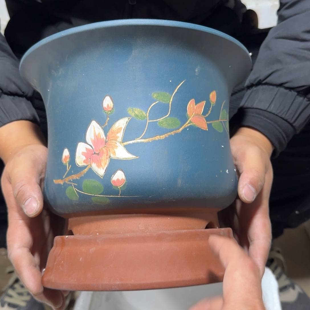 紫砂花盆口径24高度23