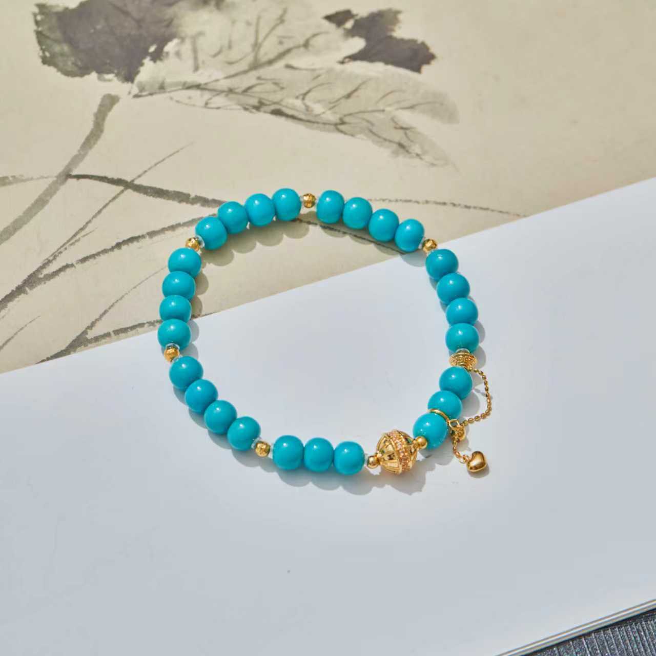 【云上雅岚】听雪丨C94184-18K绿松手链-多样性发一件