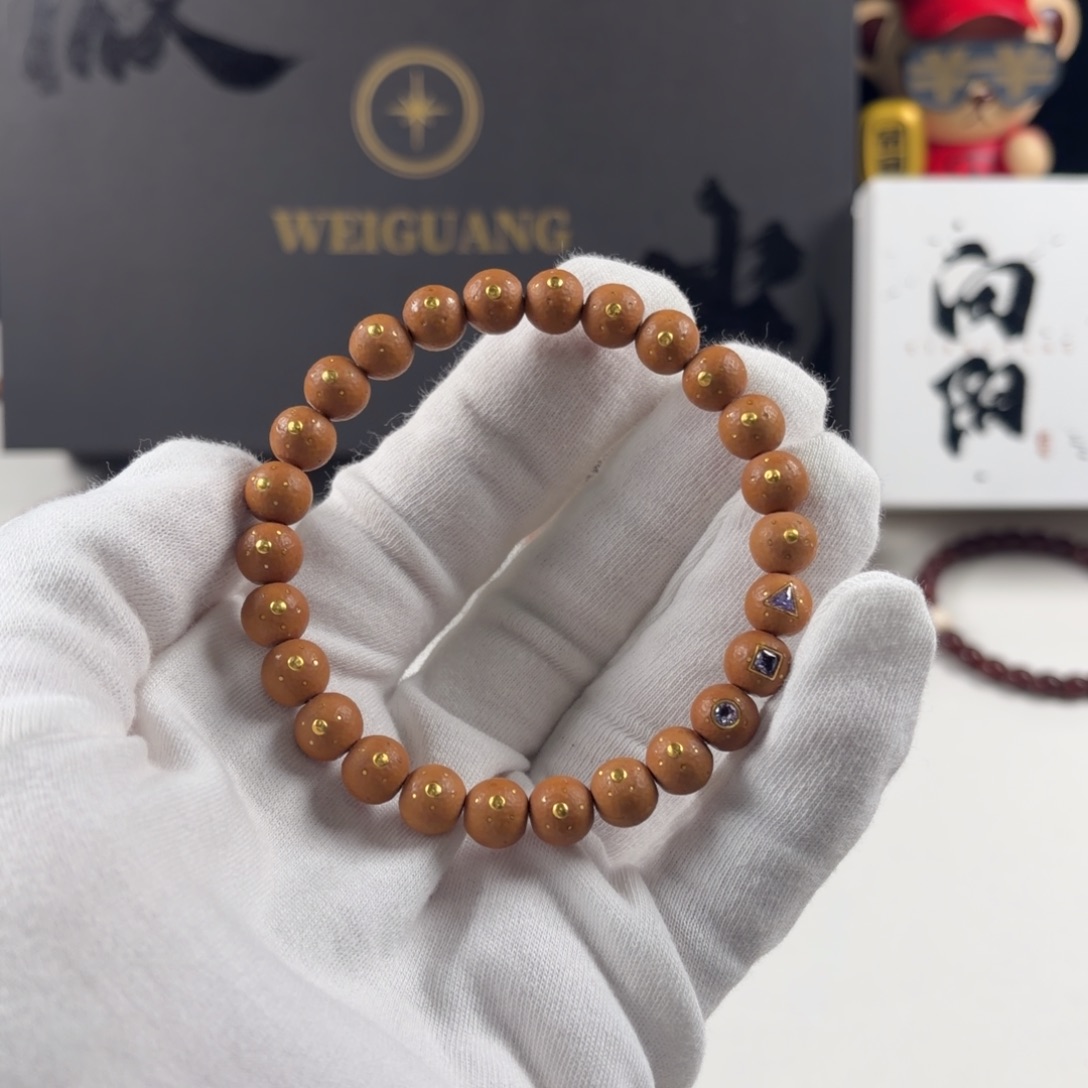 手串猴头核桃紫金琉璃珠