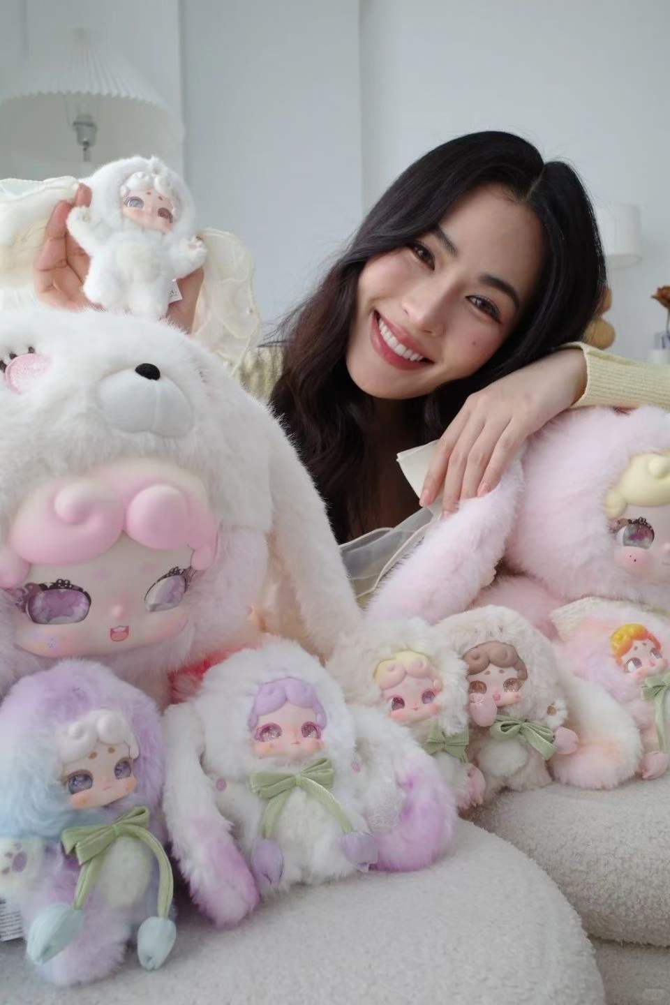 (正版) 晚安小兔【甜茶600】系列潮玩毛绒公仔娃娃盲盒手办挂件