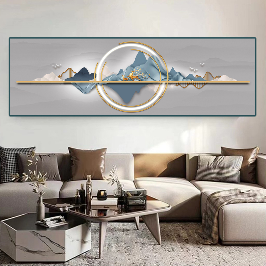 床头画【背靠金山】9014晶瓷镶钻装饰画