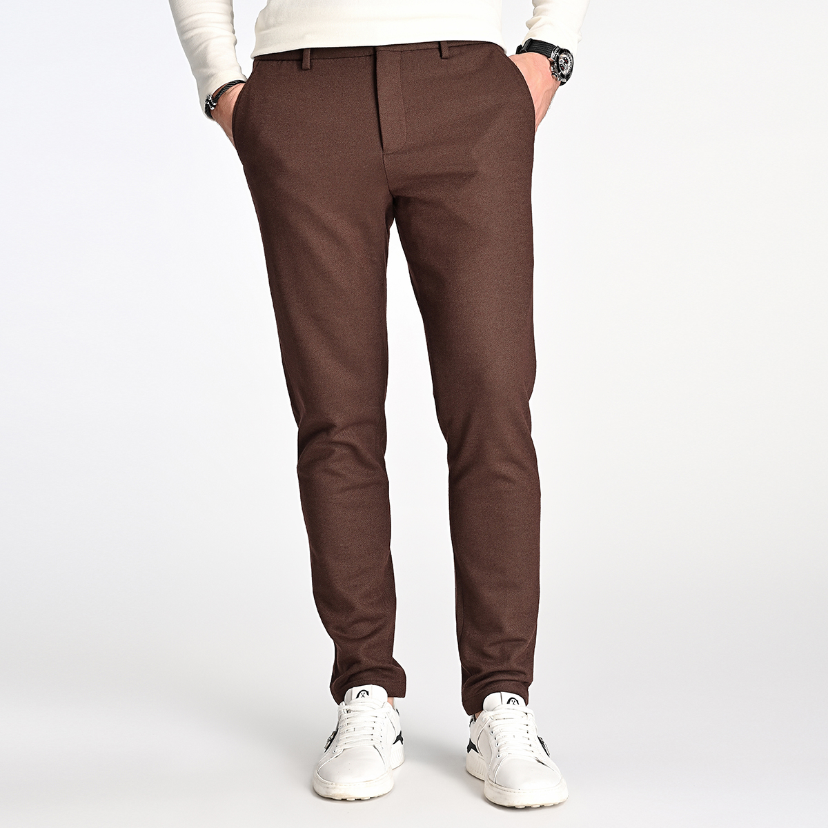 842号 男士商务休闲羊毛混纺无弹潮流套裤直筒裤 W96-102161