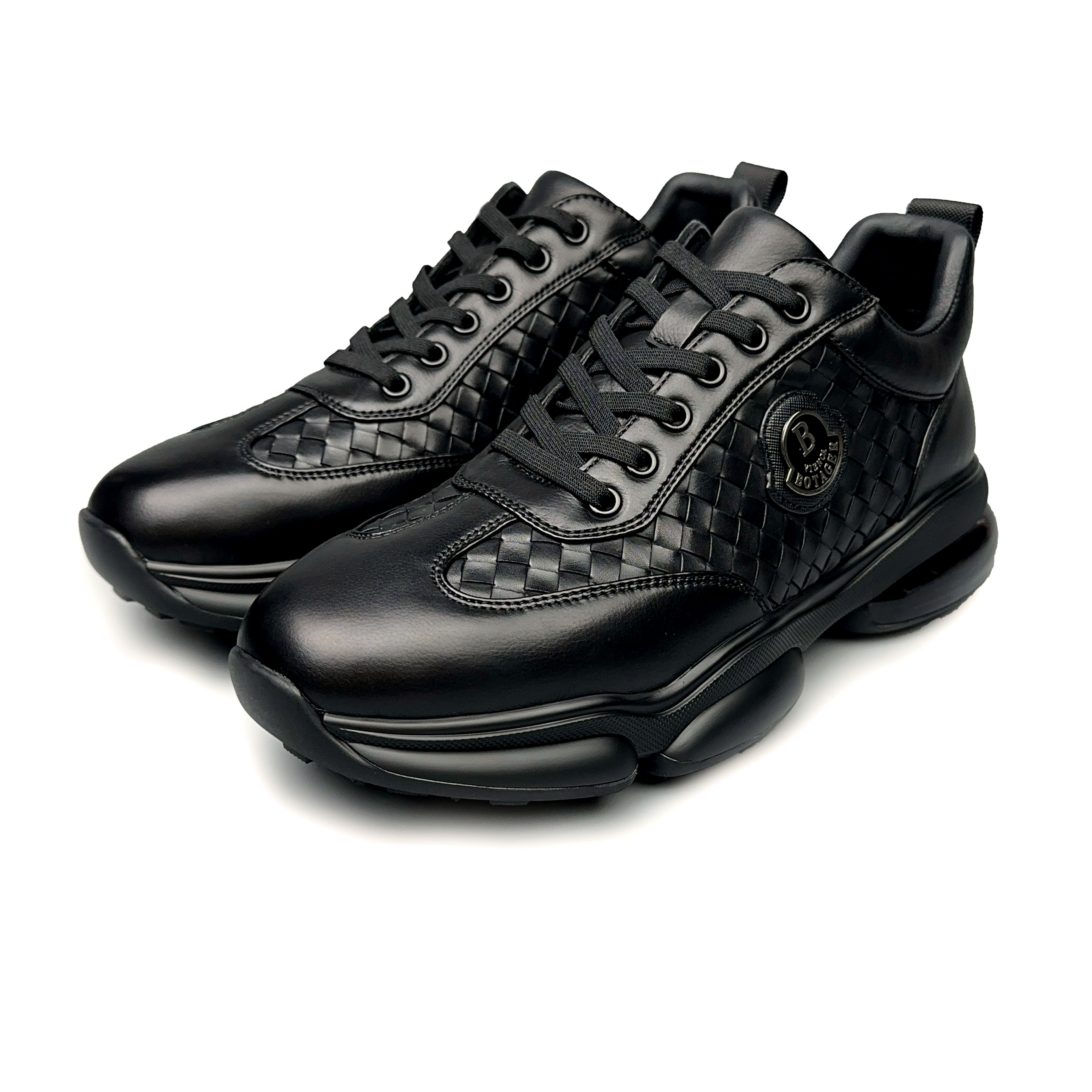 BIEUBRAYR/【有单有棉】手工编织皮系带气垫时尚百搭男休闲皮鞋