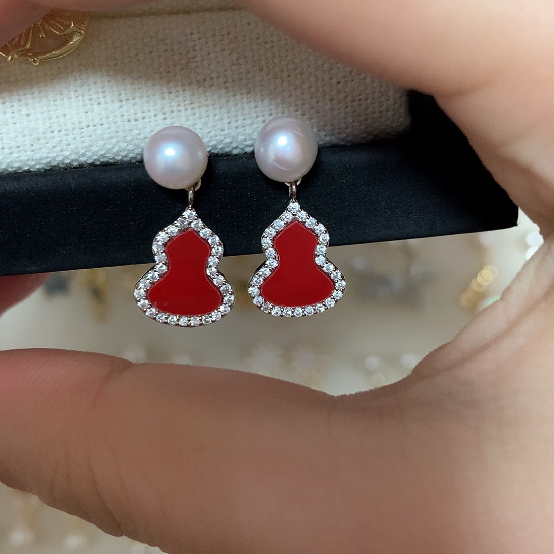 淡水珍珠耳饰合金