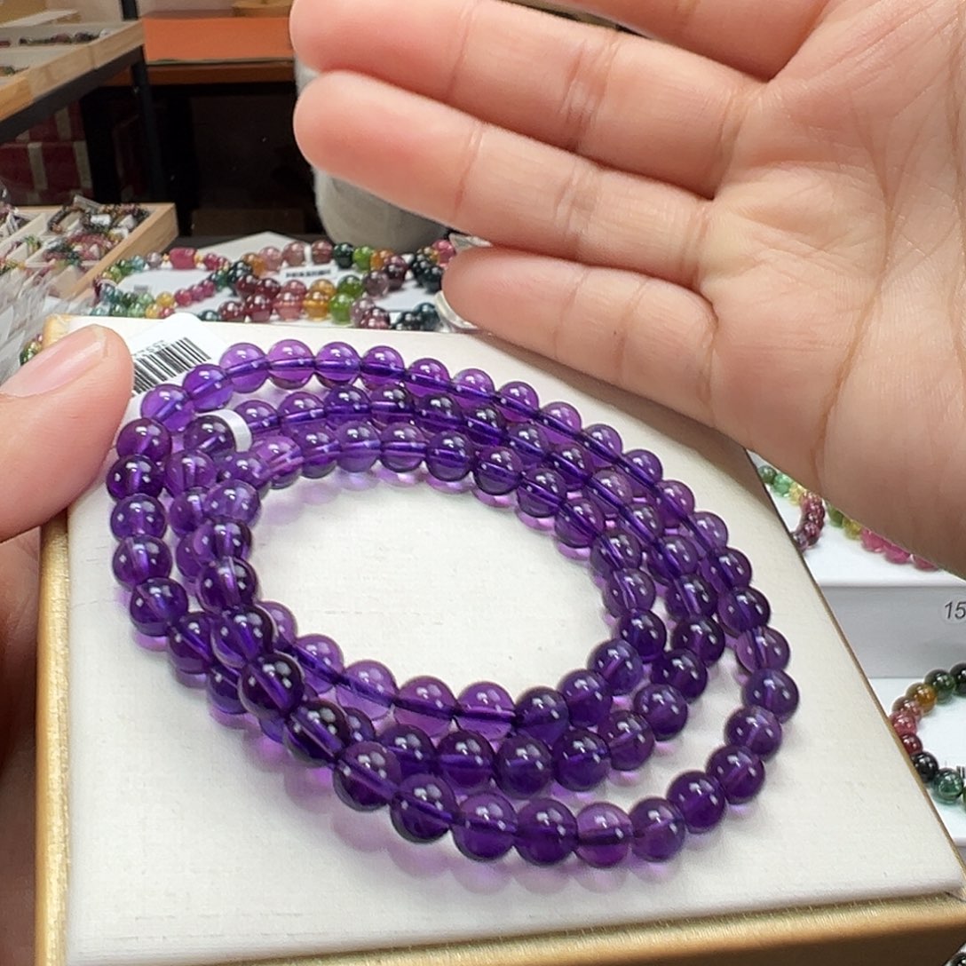 紫晶手串未镶嵌6.5mmmmmmm