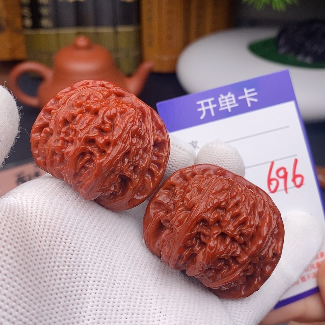 把件文玩核桃43球白696
