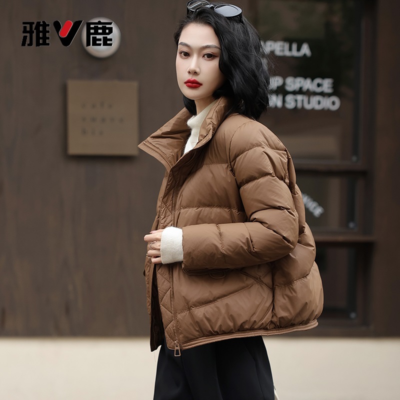 V/雅鹿YLH01Z16900 羽绒服女短款韩版新款冬装加厚时尚面包服外套