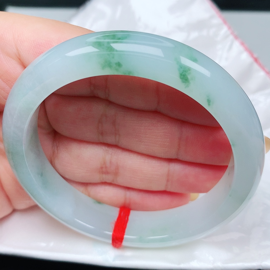 未镶嵌手镯翡翠9冰胶飘花