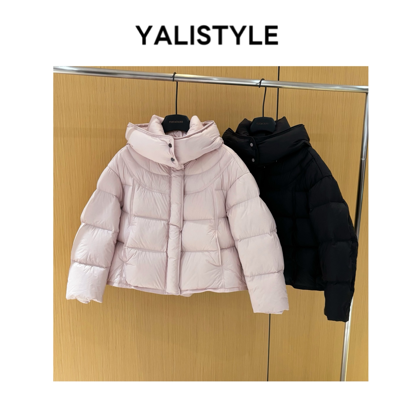 YL STYLE【小富婆！】云朵泡芙白鸭绒连帽羽绒服外套-8520