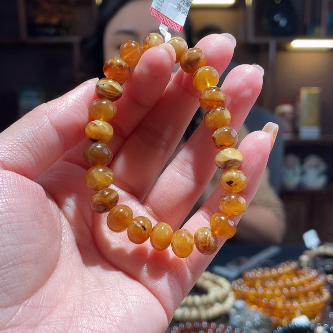 琥珀手链未镶嵌怡*9m蜜蜡