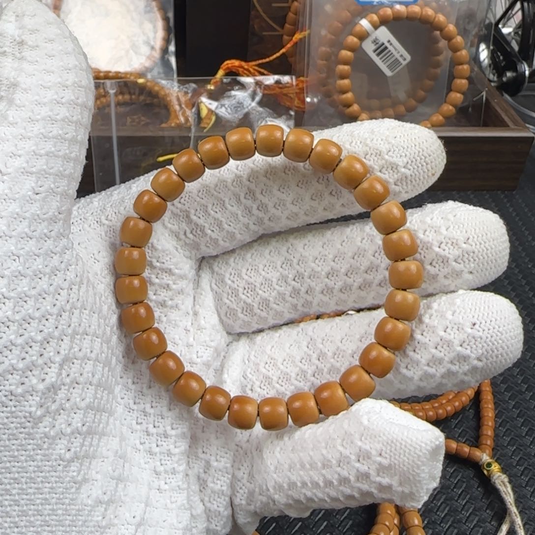 橄榄核吊坠7.8mm清水树王极限弧单圈银孔道面无白