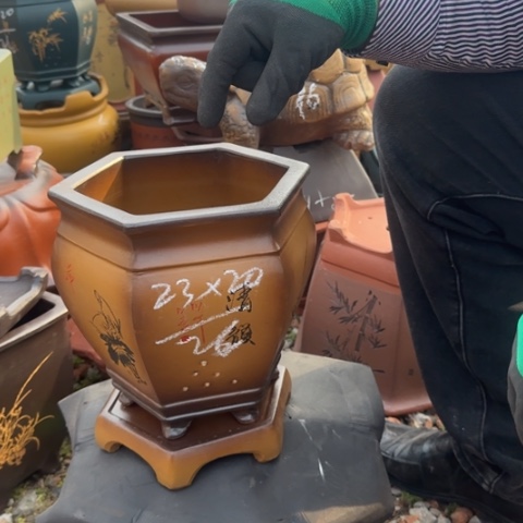 红陶紫砂花盆盆景盆栽