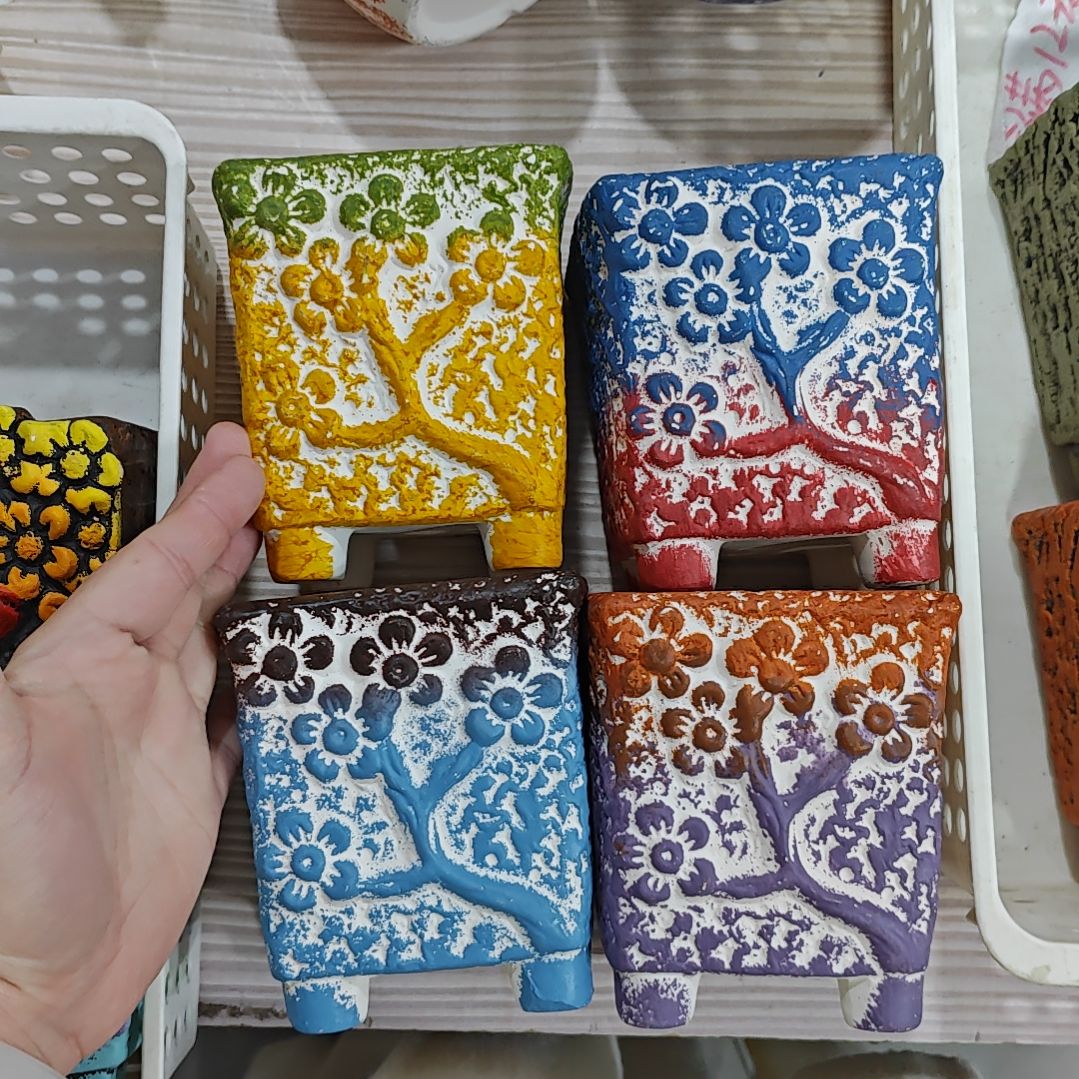 红陶吸水透气的白陶花盆凑满12发货