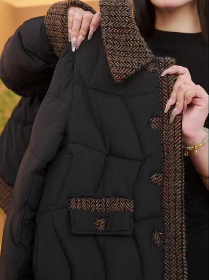 【黑标大朵羽绒】四季青2025新款加厚保暖鸭绒羽绒服外套D375娜娜