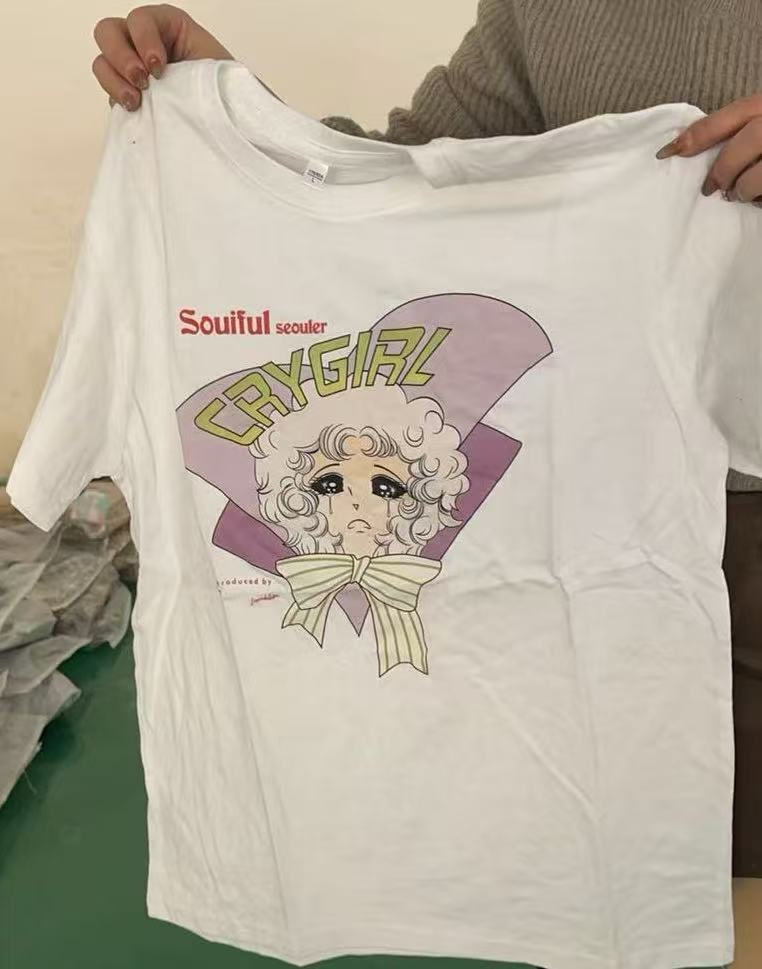 B36-印花休闲男女短袖卡通圆领卡通风T恤运动百搭