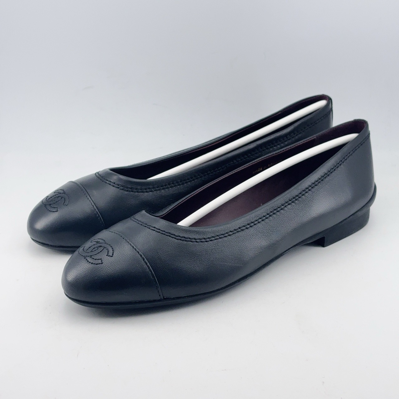 全新未使用 Chanel/香奈儿 39码/圆头黑色双c乐福鞋
