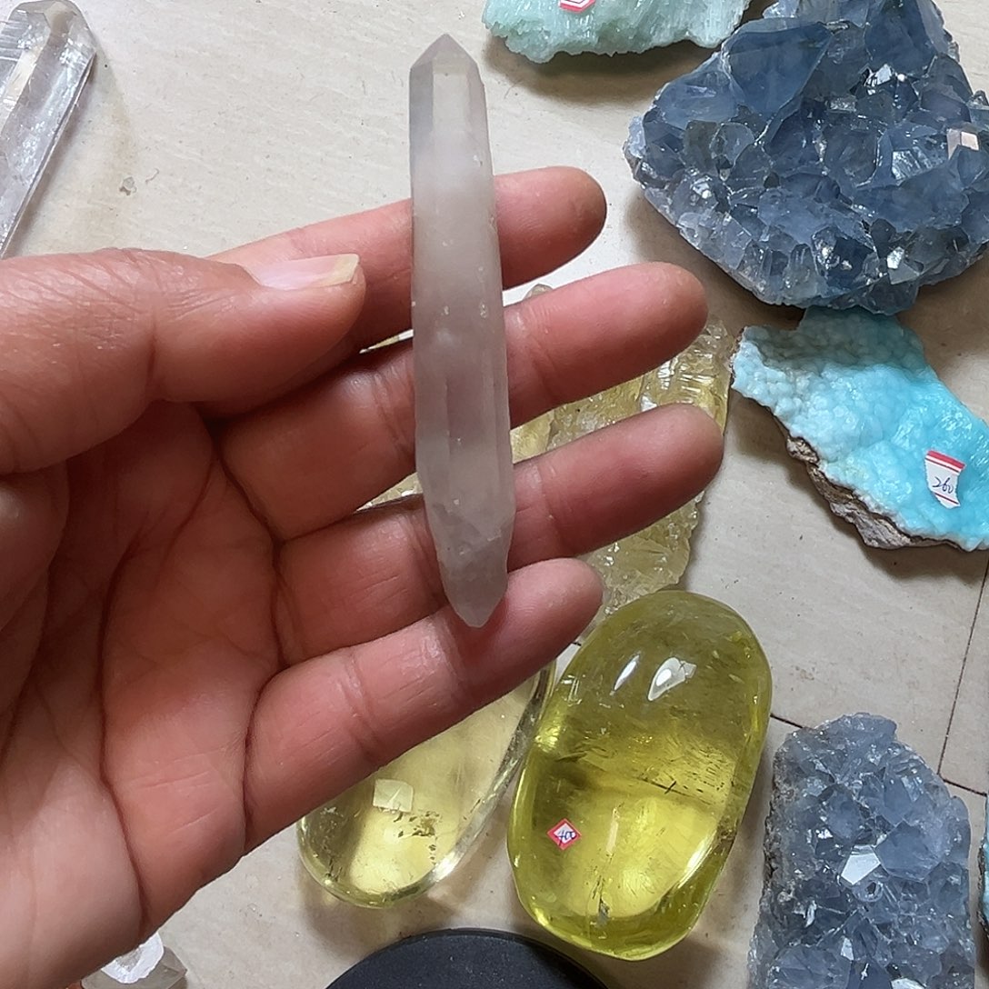 水晶珠宝半成品未镶嵌白兔毛