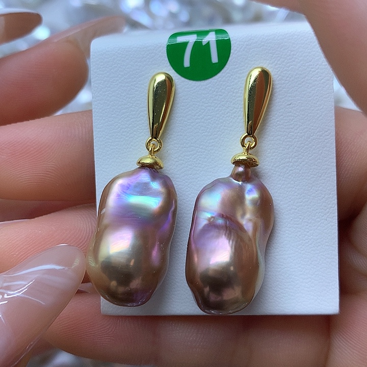 淡水珍珠耳饰银S925镶嵌