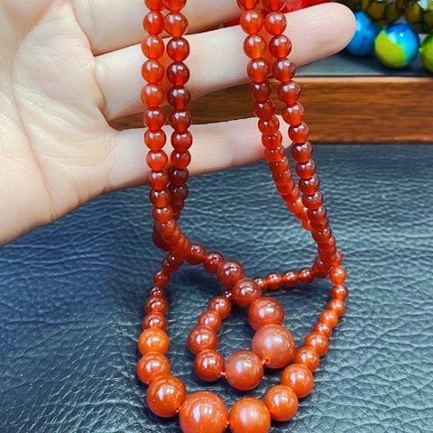 玛瑙/玉髓手链未镶嵌龙心九叶火灵芝