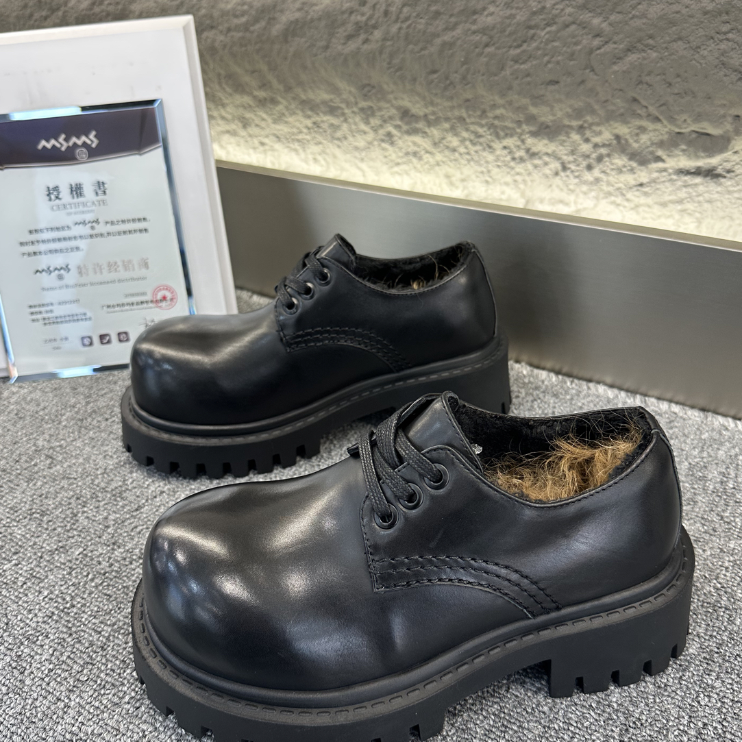 玛莎玛索7116-1真皮卡皮巴拉楦头系带浅口皮鞋复古潮流