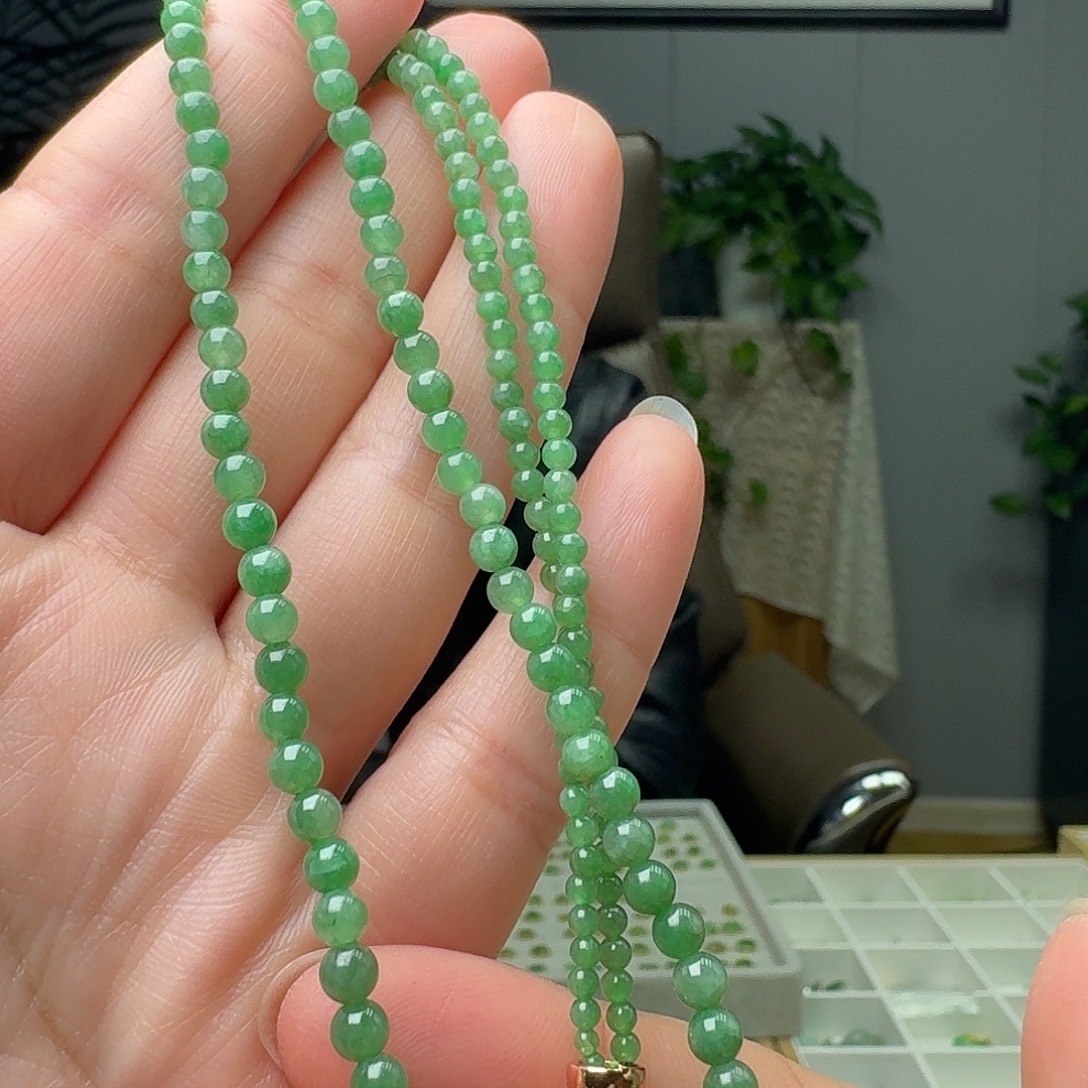 翡翠未镶嵌项链天然