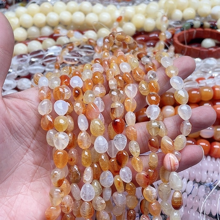 玛瑙/玉髓珠宝半成品未镶嵌一条8x10mm龙鳞水滴