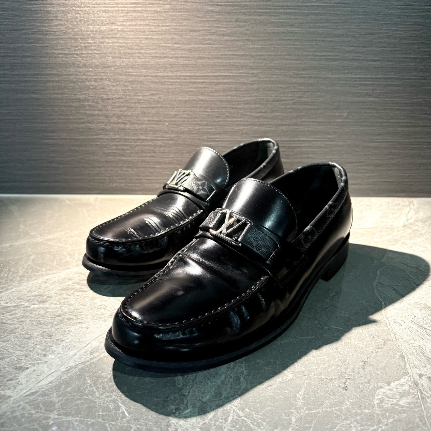 99新 LouisVuitton/路易威登 25款黑色老花拼接乐福鞋 40-41码