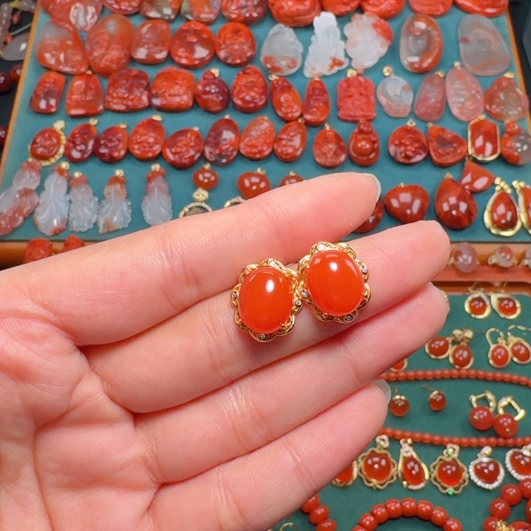 南红玛瑙南红玛瑙银S925镶嵌