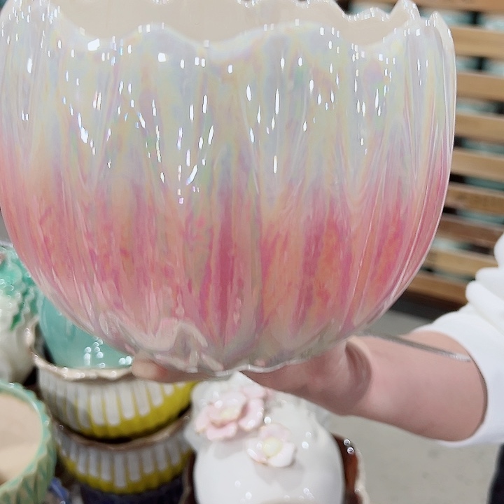 有孔.凑满10元发货多肉陶瓷花盆！