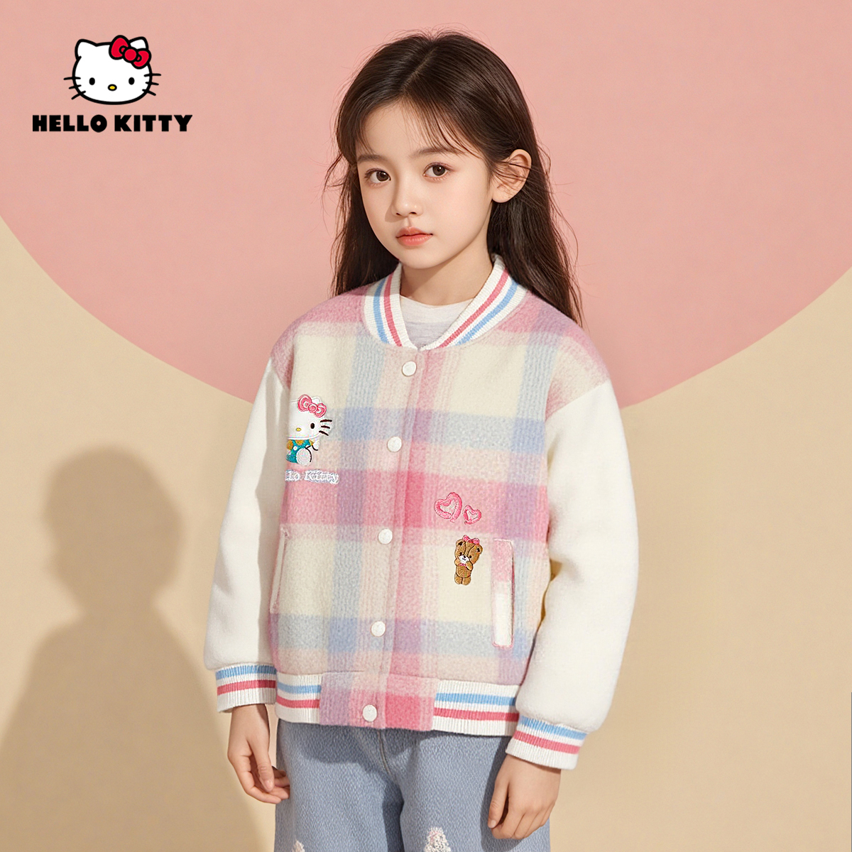 HelloKitty秋季女童外套童装中大童儿童时尚棒球服ACMKYQ10077 AD
