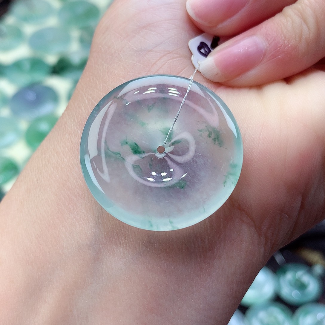 翡翠颈饰未镶嵌编号91尺寸30.6-5.5