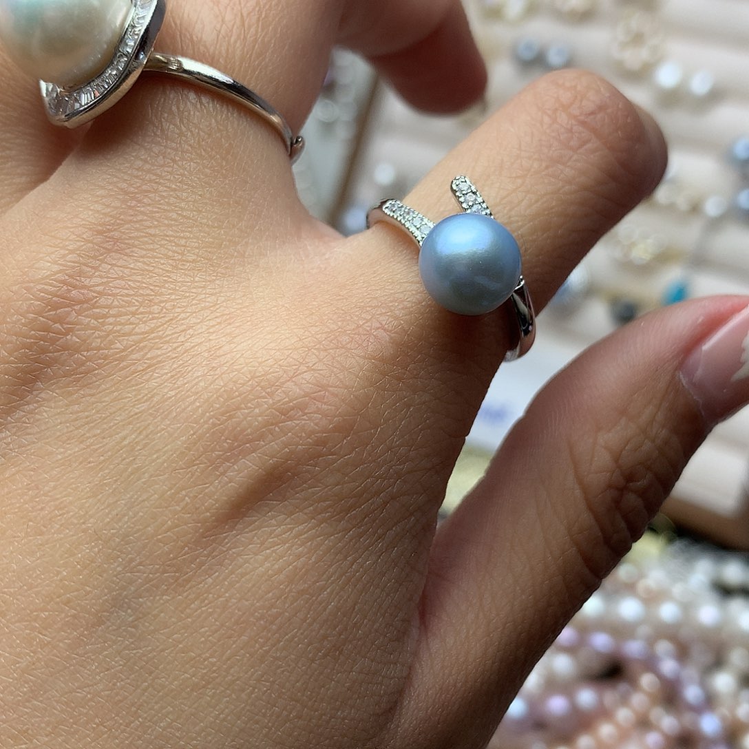 淡水珍珠8-9未镶嵌a51戒指