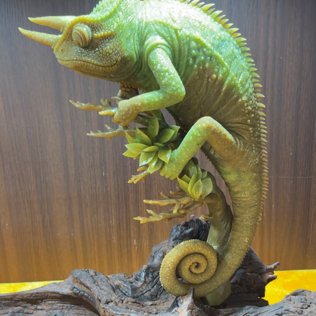 蛇纹石玉摆件未镶嵌T****8蜥蜴