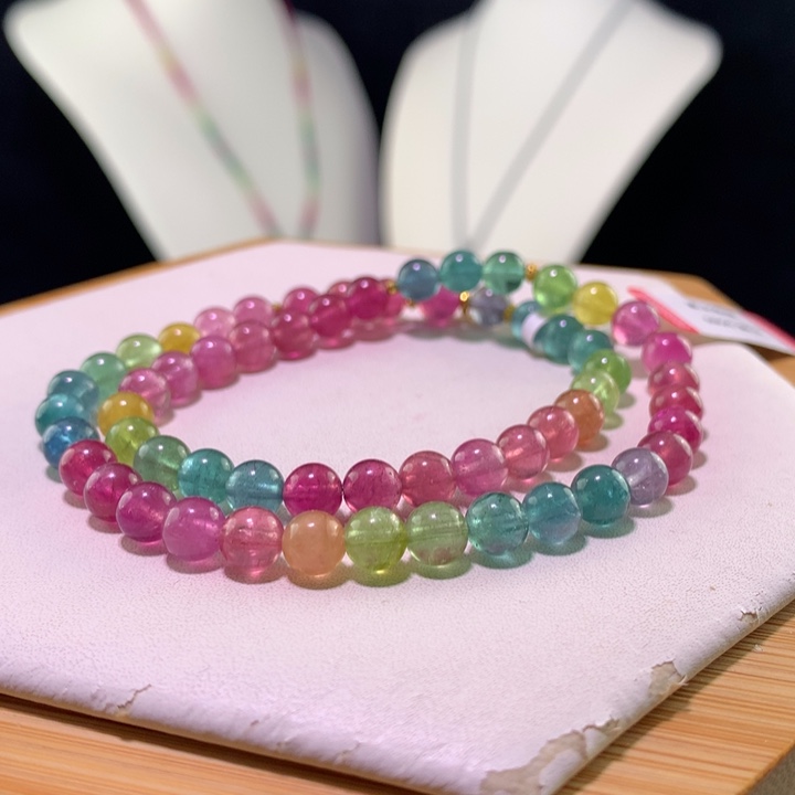 双色碧玺手链未镶嵌