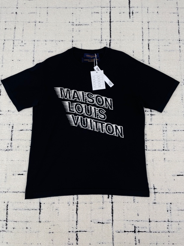 99新 LouisVuitton/路易威登 黑色拖影针织短袖 XS码 1085