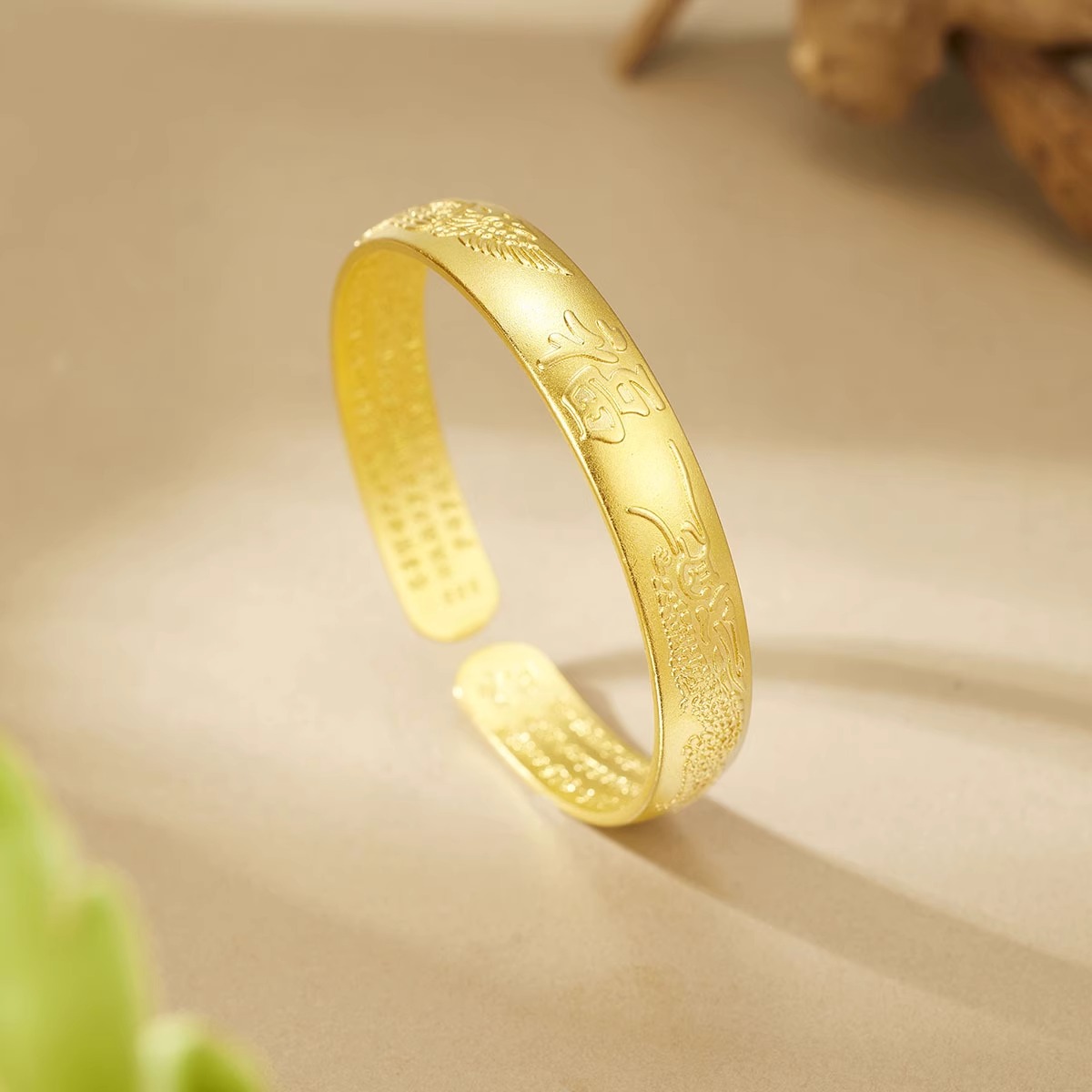 非遗古法传承福字心经开口手镯