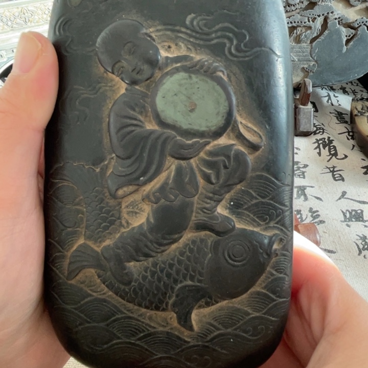 惟***藏双套盖砚端砚好看