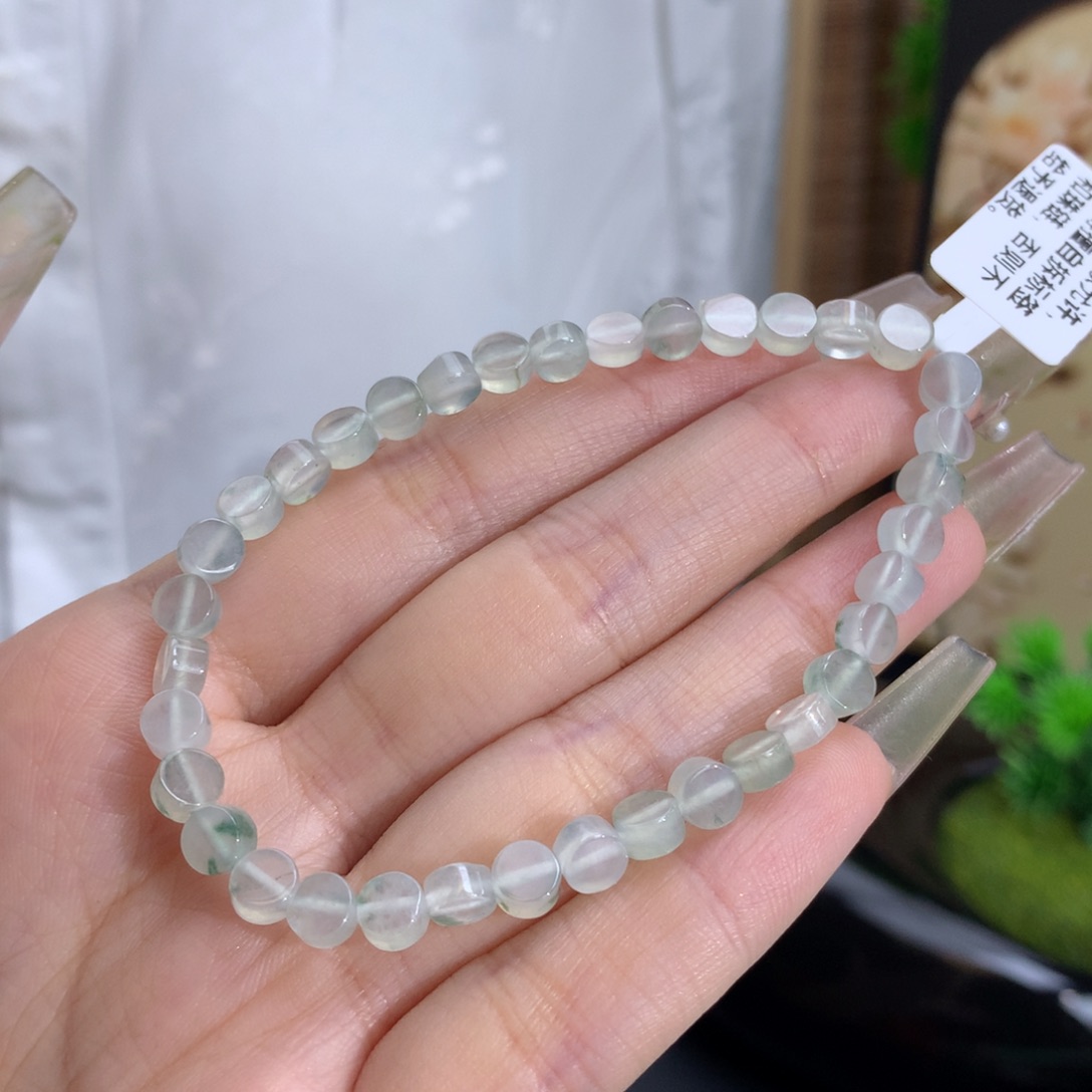 翡翠手链未镶嵌卡5.2×3冰胶晴飘花园牌