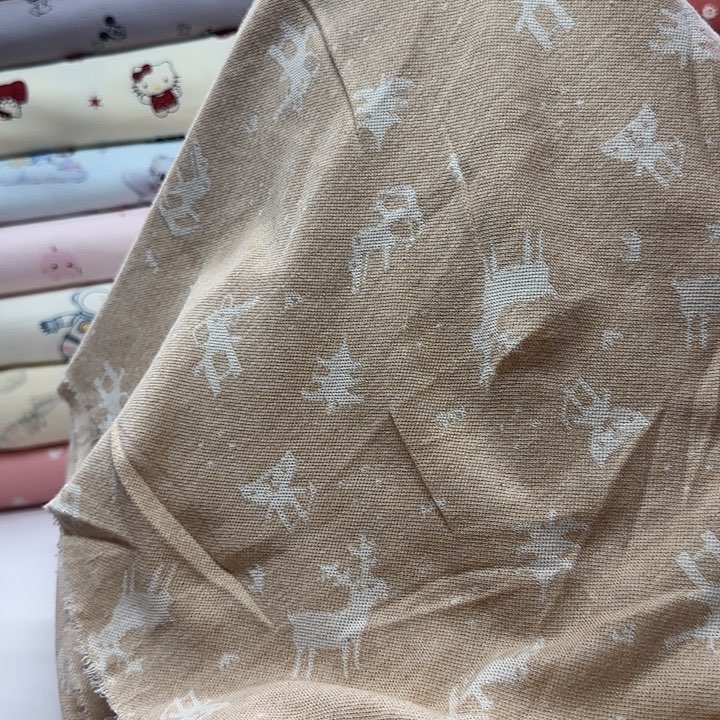 麋鹿彩棉针织棉毛2米