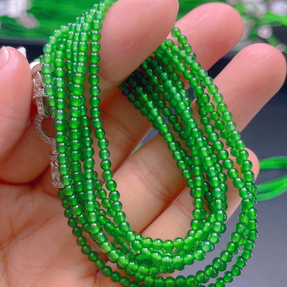 翡翠项链银S925镶嵌，1