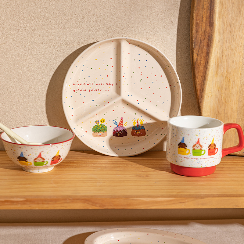 【特价福利】陶瓷咕咕霍夫高颜值餐具好看的饭碗餐盘杯组合可
