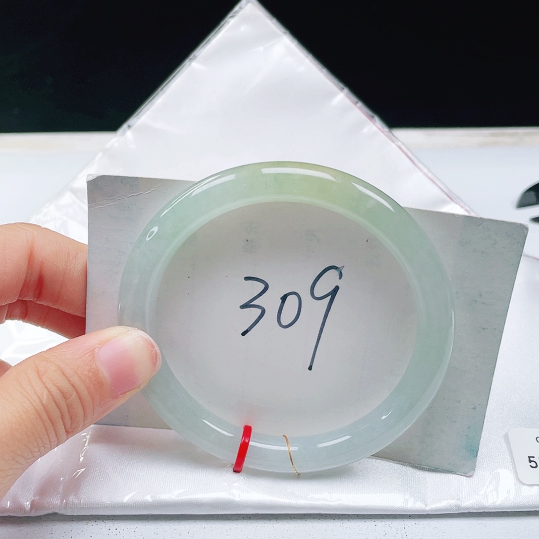 翡翠未镶嵌手镯55+圆条