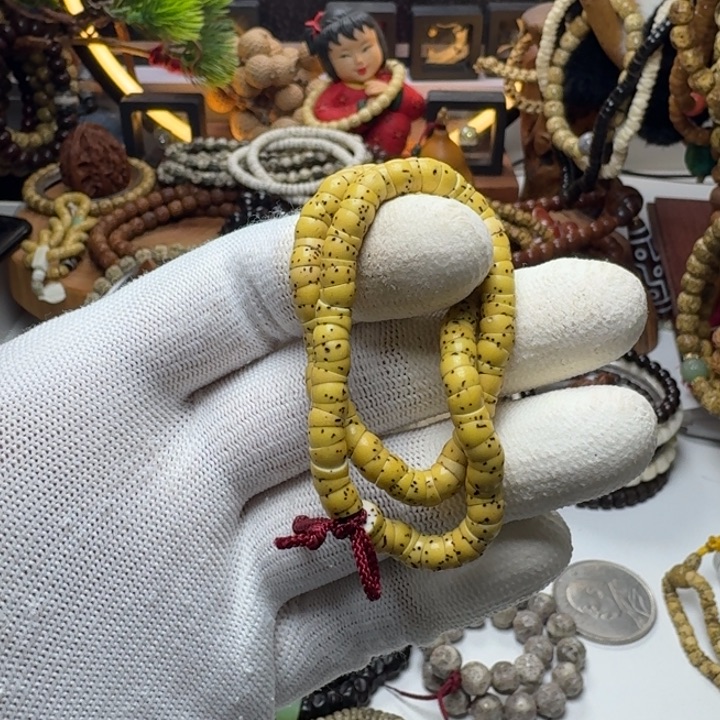 星月菩提手串2号车尺寸6原白大肠108