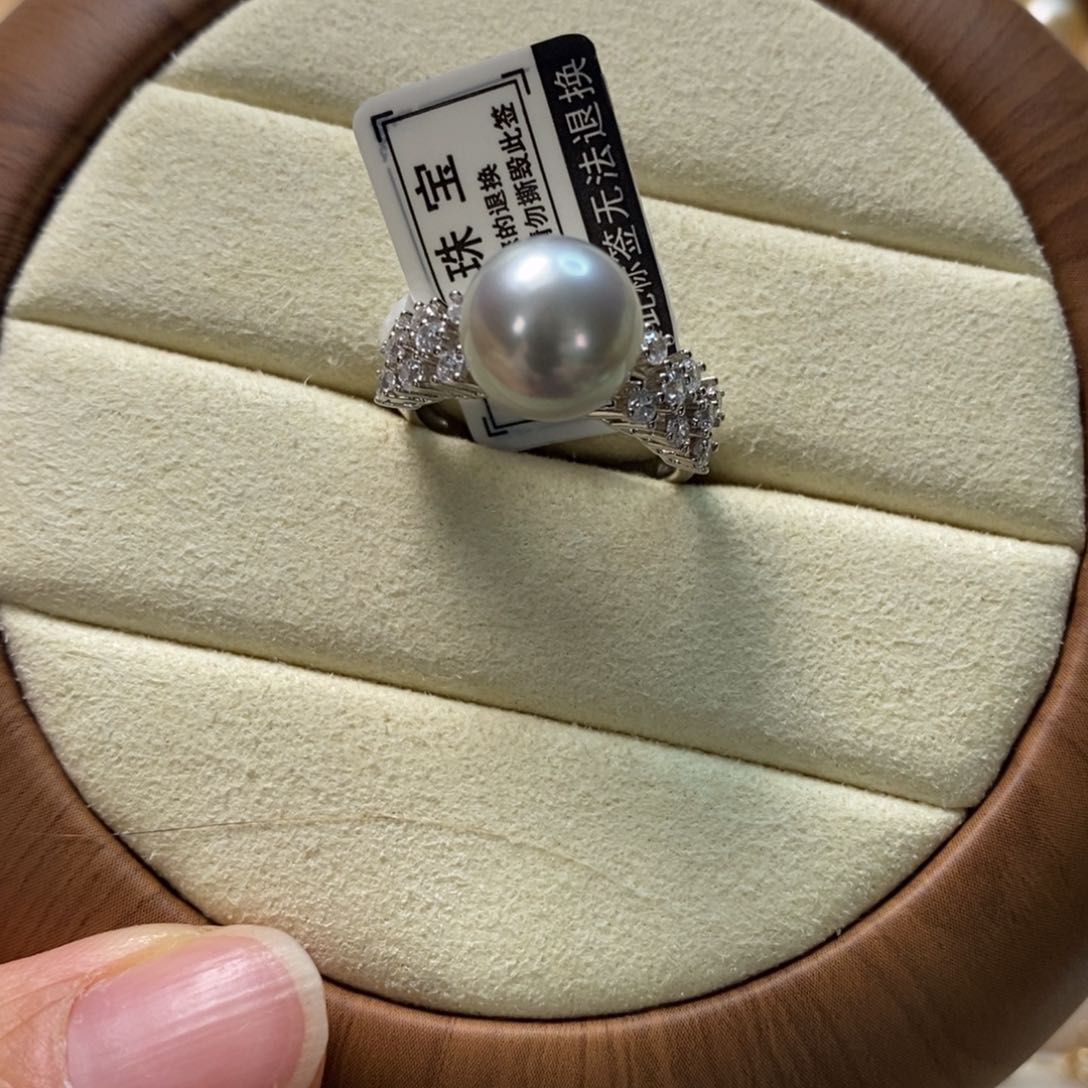 海水珍珠戒指银S925镶嵌