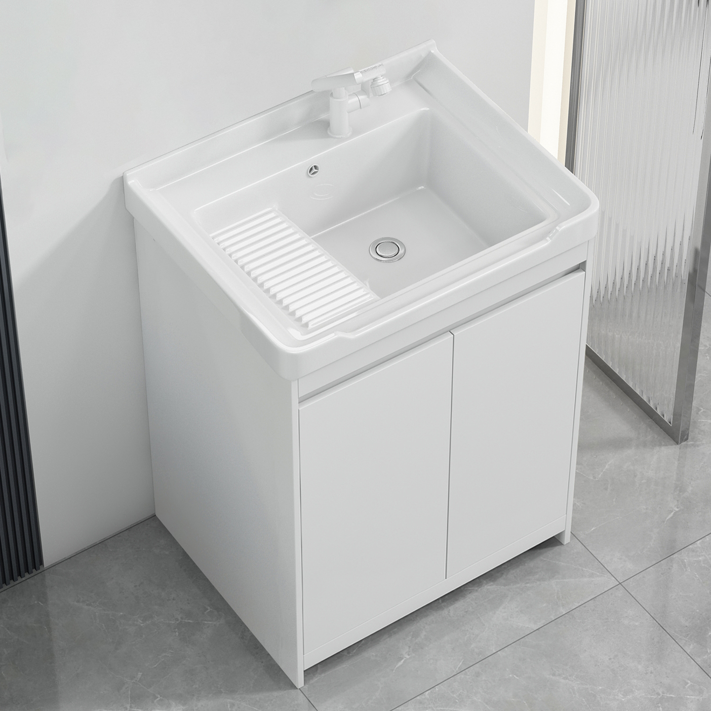 蜂窝铝落地式浴室柜组合洗手盆卫生间洗脸盆小户型洗漱台智能镜柜